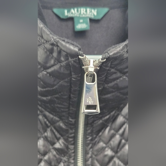 Ralph Lauren Womens Sz M Black Quilted Vest Full Zip Pocket - Picture 7 of 11